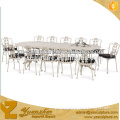 beautiful white cast brass dining table and chair for home decoration